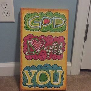 COPY - “God loves you” canvas painting